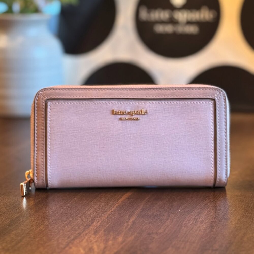 Kate Spade Morgan Colorblocked Zip-around Continental Wallet - Pale Dogwood